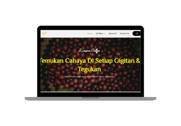 Tampilan website E-Commerce Lumina Coffee
