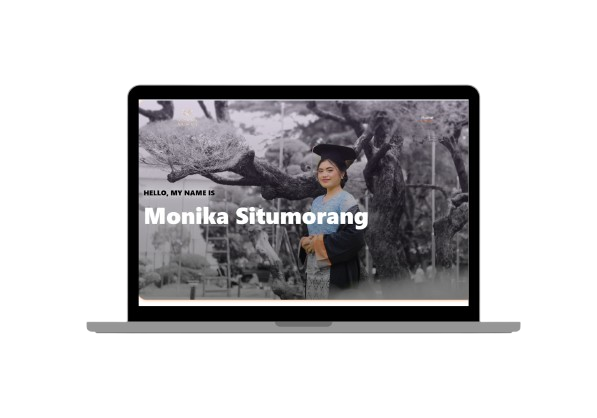 Tampilan website Portfolio Monika Saurma Tiofanny Situmorang
